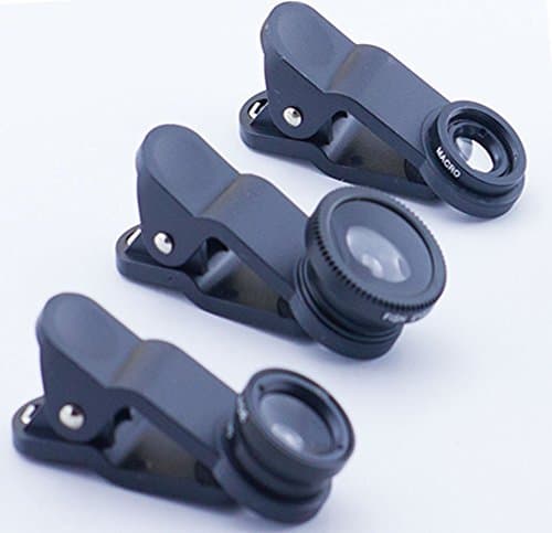 YOCOU Real 3 in 1 iPhone Camera Lens Kit, 180°Fisheye Lens+ 0.67x Macro Lens + 0.4X Wide Angle Lens for iPhone 6s/6/5s/5/4s/4/7, Samsung note4/S7/S6 & Other Smartphones