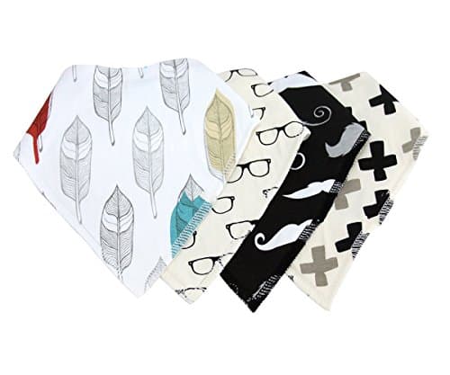 Baby Bandana Drool Bibs Best for Babies Drooling, Teething and Feedig,Unisex 4Pack Cute Bib Made with 100% organic cotton that personalized baby bibs for Boys & Girls(BB003)