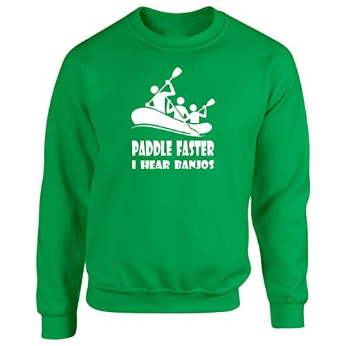 Long Beach Apparel Paddle Faster I Hear Banjos Full Sleeve Men Sweatshirt LG 3XL
