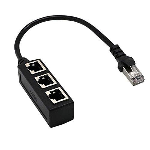 RJ45 Male to 3 X Female LAN Ethernet Splitter Adapter Cable, RJ45 Network 1 to 3 Port Ethernet Connector Adapter Compatible for Cat5, Cat5e, Cat6, Cat7