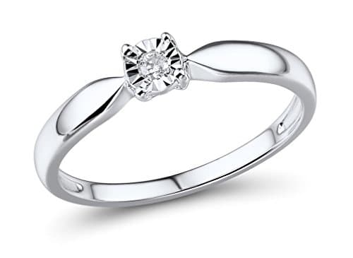 Diamond Solitaire Promise Ring 1/10th Carat in 10k White Gold