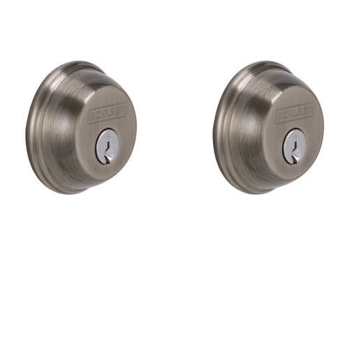 Schlage B62N620 Deadbolt, Keyed 2 Sides, Antique Pewter by Schlage Lock Company
