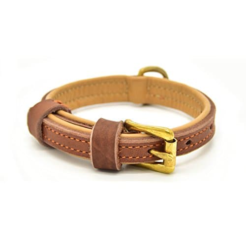 CHEDE Luxury Real Leather Dog Collar- Handmade For Small And Medium Dog Breeds With The Finest Genuine Leather-Best Quality Collar That Is Stylish ,Soft Strong And Comfortable