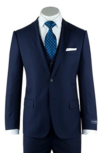 Tiglio Zegna Ermenegildo Cloth Superfine Wool Cobalt Blue Suit & Vest Canaletto Menswear