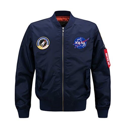SMWOOD Men's Classic MA-1 Lightweight Bomber Jacket with Patches