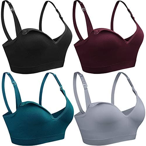 BAOMOSI Women's Sleeping Nursing Maternity Bra Push up Wirefree Breastfeeding Bra 3-Pack