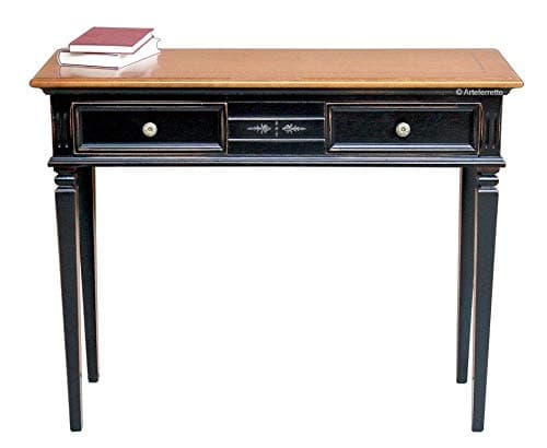 Artigiani Veneti Riuniti Two tones console table, black and cherry console table, entryway table, rectangular side table, 2 drawers console table in wood made in Italy by artisans