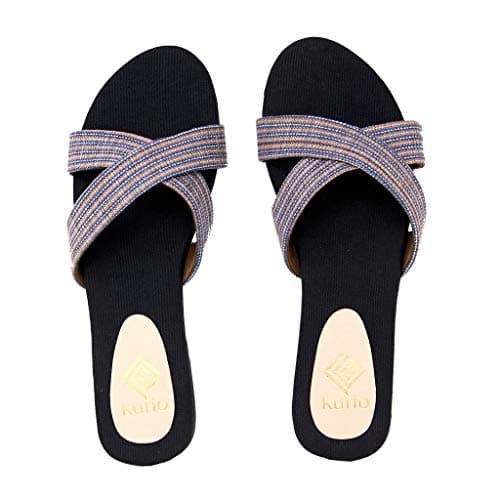 Kurio Perfect Pair of Purssian Casual Flat Slippers for Women's/Ladies in Black