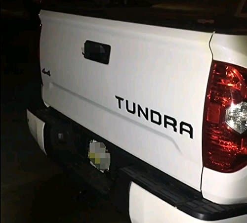 FlyingAMZ Smooth Black Tailgate Insert Letters for Toyota Tundra Fit For 2014 2015 2016 2017 2018 tailgate emblem kits.