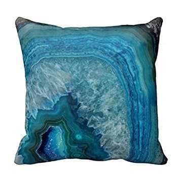 Blue Geode Crystal Design Cushion Throw Pillow Case