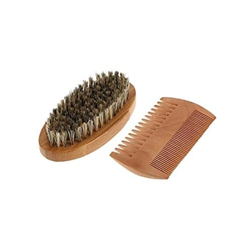 Mustache Beard Brush Comb Set Bristle Brush and Bamboo Comb by Inglorious Fuzz