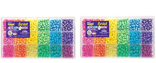 The Beadery Sparkles Pony Bead Box - Approximately 2300 Beads (Тwo Рack)