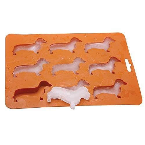 JUFANA Ice Cube Tray Dog Shape Mold, for Ice Tray Jelly Cake Oven Microwave Freezer Dishwasher Safe (Orange)