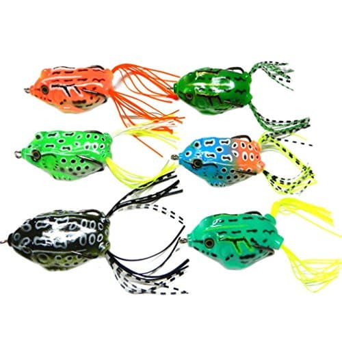 Swizze 6pcs Frog Snakeheads Bait Saltwater Freshwater Fishing Lures Bass Soft Bait