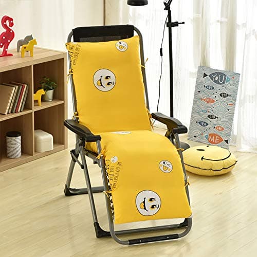 KTOL Chaise Lounge Cushion, Chair Patio Cushion Armchair High Back Lounger Patio Cushion Patio Chair Pads Indoor Outdoor Chaise Lounge Seat Back Cushion Cotton With Zipper-yellow 155x48x10cm