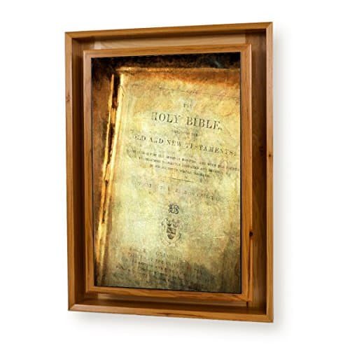 Stealth Furniture Hidden Compartment Picture- Wall Mounted Type 1- Medium (Light Hickory - Holy Bible)