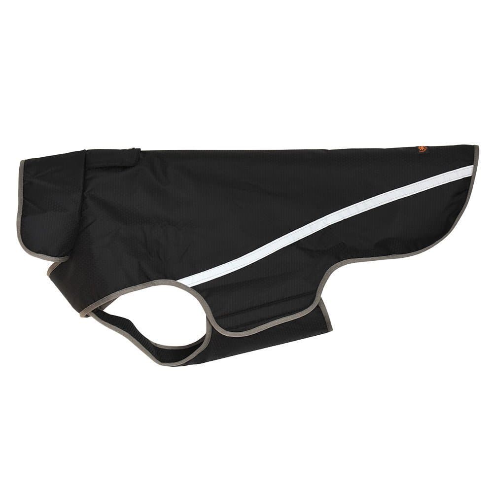 BLACKDOGGY Wasserdichter Hunderegenmantel, weiche Sicherheitsweste mit Klettverschluss für kleine, mittelgroße und große Hunde, schwarz