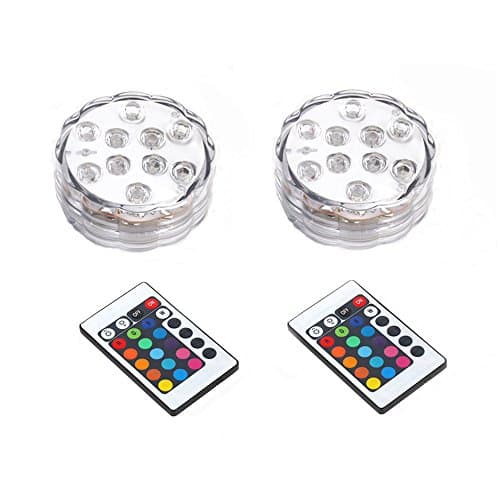 Saflyse 2pcs Multicolor RGB LED Underwater Waterproof Lamp Light Decoration Lights Swim Lighting for Water Garden, Aquarium, Bath Pool and Spa etc (2pcs)