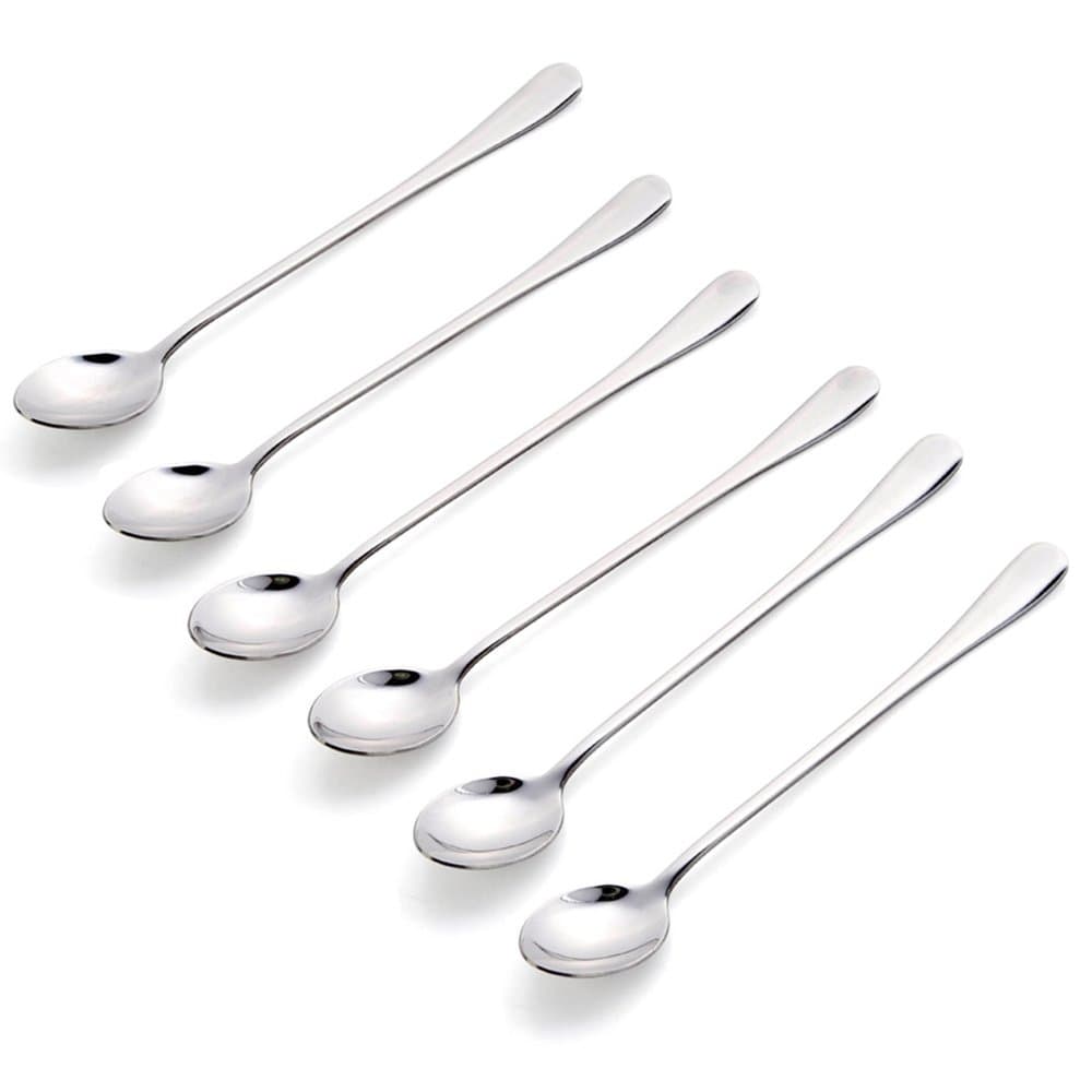 CHESEY Long Espresso Spoons Set Stainless Steel Round Coffee Spoon 6 Piece Set