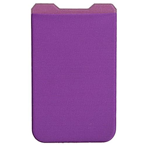 Sincase Extra Tall Stick-on Phone Wallet Secure Totally Cover Sticker Pocket Self Adhesive Credit Card Holder for Back of Phone, iPhone, Samsung, Most Smartphones & Cases, Purple