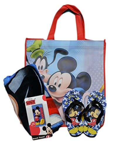 Disney Mickey Mouse Towel Sandal Bag Set (9/10 T, Blue)