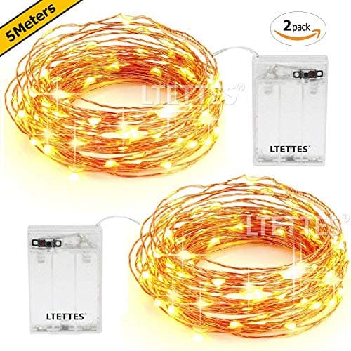 Copper String Light led String Light Decorative Fairy Lights Battery String Lights Diwali Festival Lights Christmas Lights LED Lights Decor Starry Fairy String Fishtank (5 Meters (Pack of 2))