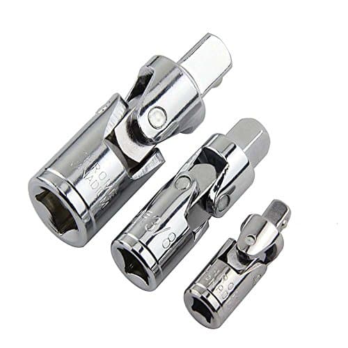 Kinsports Impact Universal Joint Set,use with Impact Wrenches and Drills in Auto and Construction Work Set Adapter Sizes,1/4, 3/8 and 1/2-Inch Drive,3-Piece
