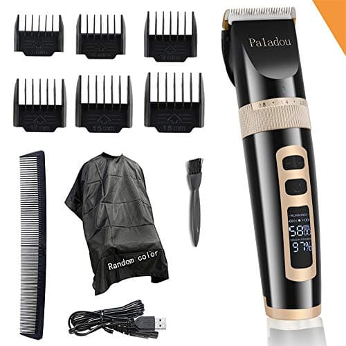 Professional Electric Hair Clippers For Men, Household USB LED Display Rechargeable, Best Hair Trimmer For Boy & Kids, Hair Cutting Cape Gift Set Haircut Kit