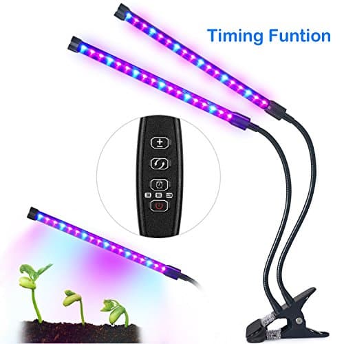 Upgraded Led Grow Light Tiyeebuy Dual Head Plant Growing Lamp 36LEDs 4 Levels 3 Modes Timing(3H/6H/12H) Adjustable Flexible 360°Gooseneck for Indoor Plants Garden Home Office With Free Adapter(Lamp B)