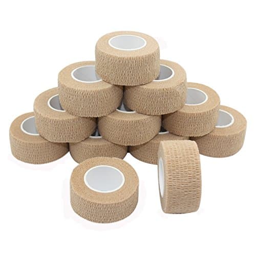COMOmed Self Stick Cohesive Bandage Latex FDA Approved 1"x5 Yards First Aid Bandages Stretch Sport Wrap Vet Tape for Wrist Ankle Sprain and Swelling,Skin 12 Rolls