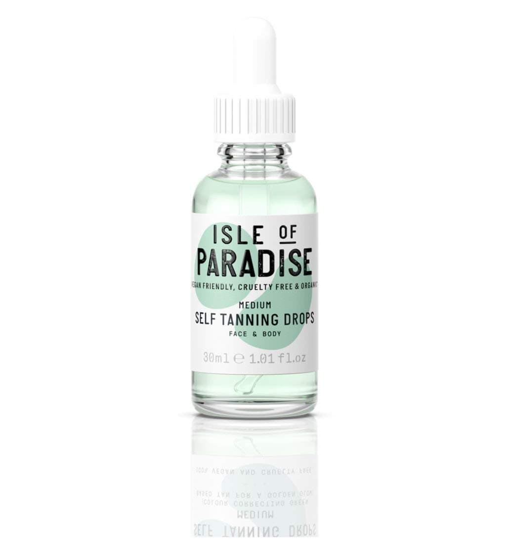Paradise- Self Tanning Drops Medium Full Size,100 Percent Vegan, Organic.