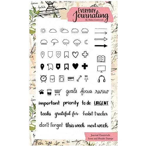 Everyday Journaling A6 Stamp Set Icons & Headers Set of 51 | Journal Essentials