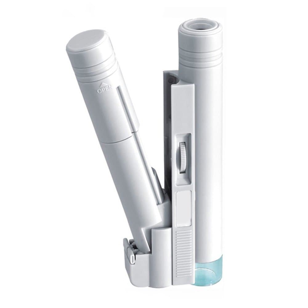 Soxid(TM) 100X Pocket Microscope Adjustable Reading Illuminant Magnifier with Scale Loupe Glass Magnifying Tool with LED Light Lamp