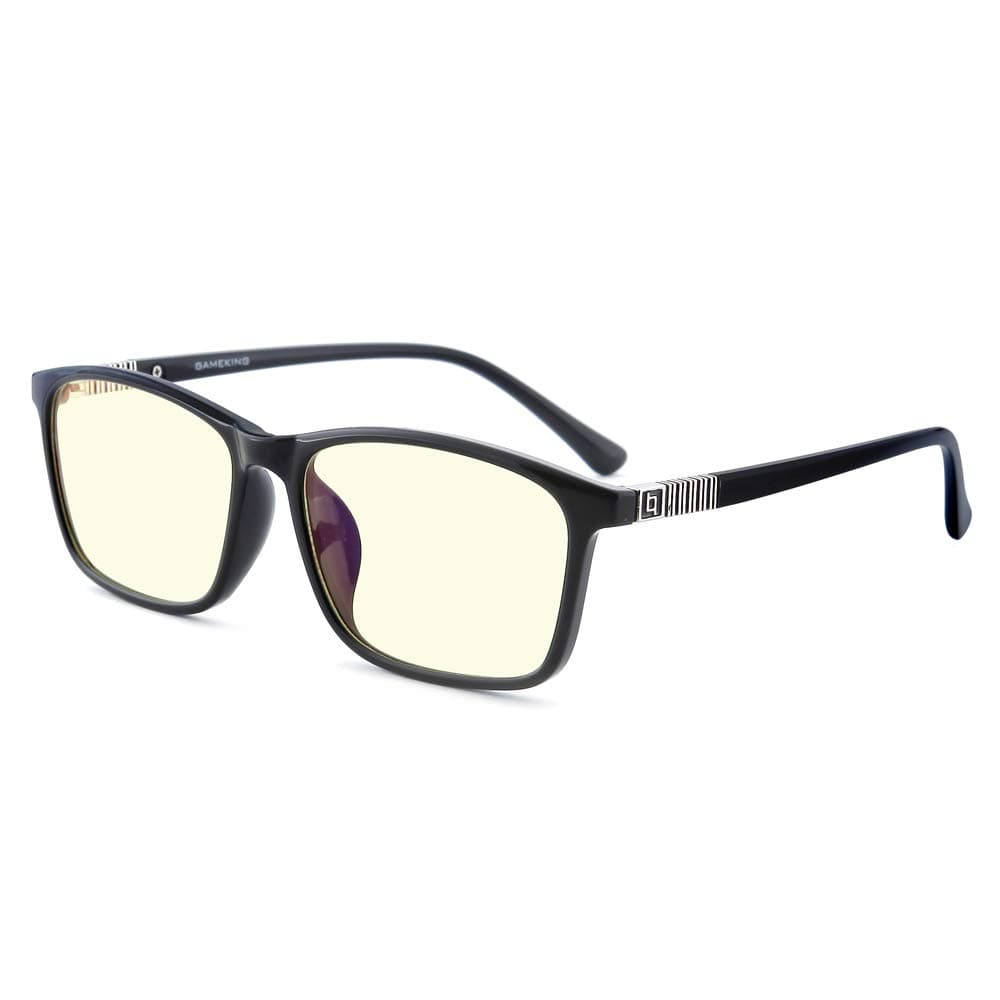 GAMEKING VALUE Classic 2009 Computer Glasses Gaming Glasses | Blue Light Blocking | Anti Glare | Amber Tint Lens TR90 Frame Black | Digital Eye Strain Eye Fatigue Relief | Sleep Better Men Women Gamer