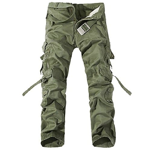 HAKUMA Men's Casual Army Cargo Camo Slim Fit Jogger Combat Work Pants