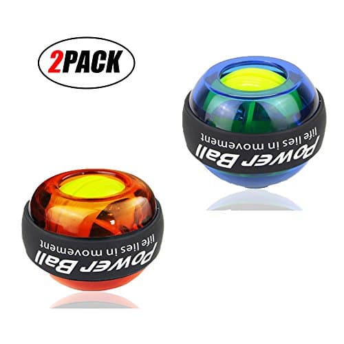 Wrist Ball Exerciser Gyroscope LED Wrist Trainer Powerball Workout Toy Gyroscopic Ball Arm Strengthener 2 Pack