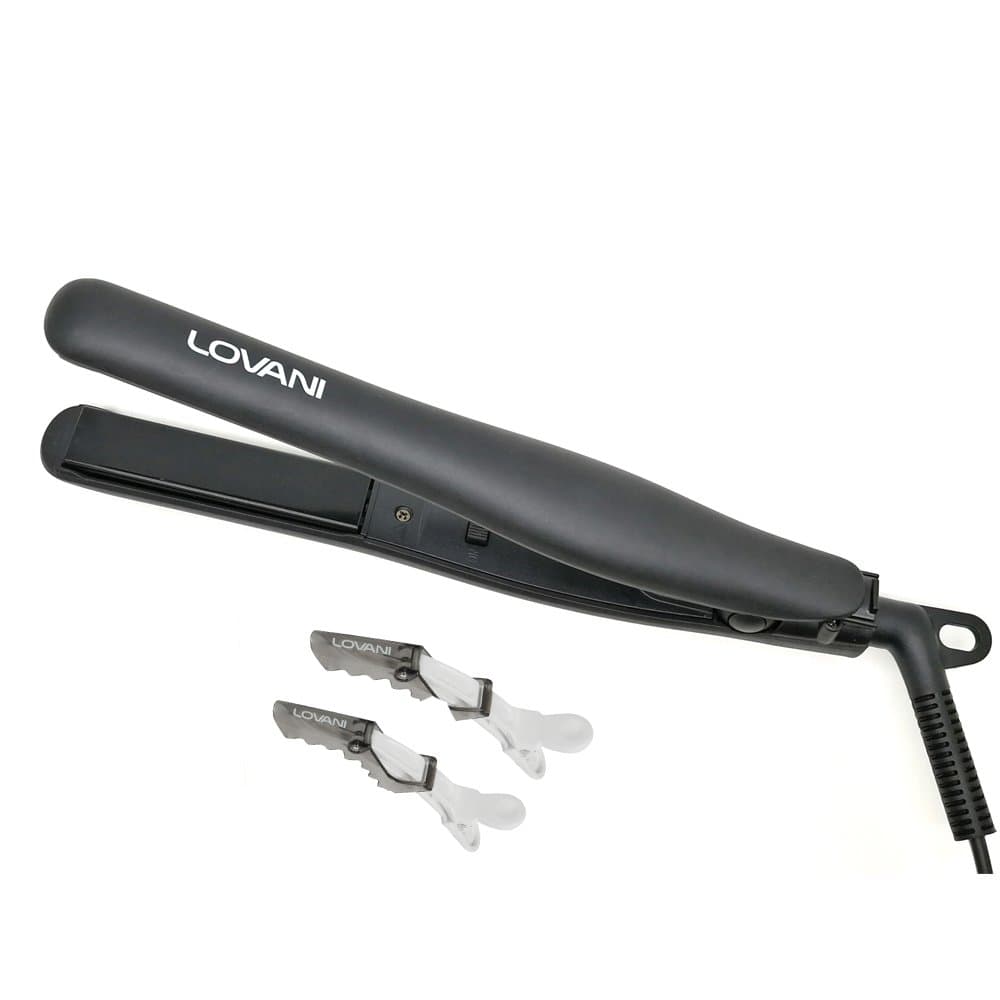 Mini Portable Flat Iron Tourmaline Ceramic Dual Voltage Travel Iron For Worldwide Use LED Indicator LOVANI Hair Straightener (Pattern 1)
