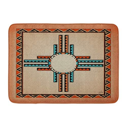 zixi Custom Bath Mat Sided Southwestern Home Bathroom Decor Rug 15.7"x 23.6" Inches Entrance Mat Floor Rug Indoor/Outdoor/Front Door/Bathroom Mats Rubber Non Slip