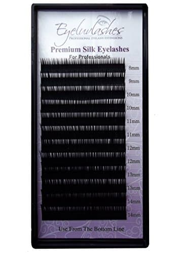 Silk Individual Eyelash Extension Tray C CURL 0.30mm Thickness (Super thick) x 8-14mm Mix Lengths for Individual Eyelash Extensions EYELUVLASHES