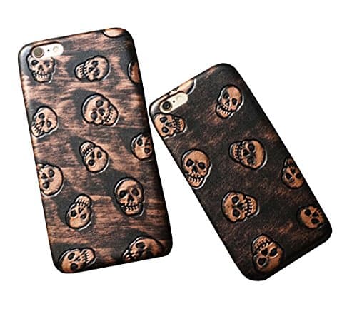 Ecarer iPhone Case for iPhone 6/iPhone 6s 4.7" Full Cover Ultra Thin Slim Matte Back Soft PP Skull Punk Style Case Cover Rock&Roll Glass Screen Protector included (Gold)