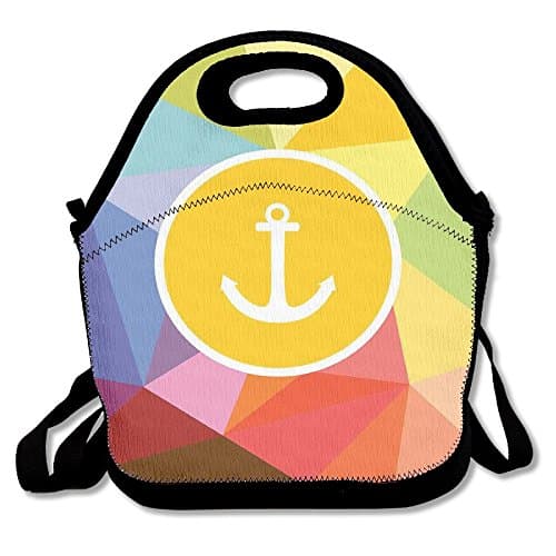 Marvin Conrad Anchor Holiday Sailor Summertime Geometric Pattern Background Illustration Decorative Lunch Bag Tote For School Work Outdoor