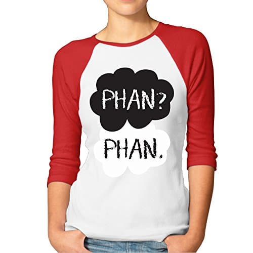 PaRongM Women's Dan And Phil 3/4 Sleeve Baseball T-Shirt Red