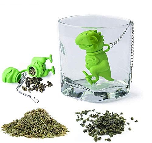 New Product Dinosaur Tea Infuser Loose Leaf Strainer Herbal Silicone Filter Diffuser Holder Tea Coffee Punch (Green)