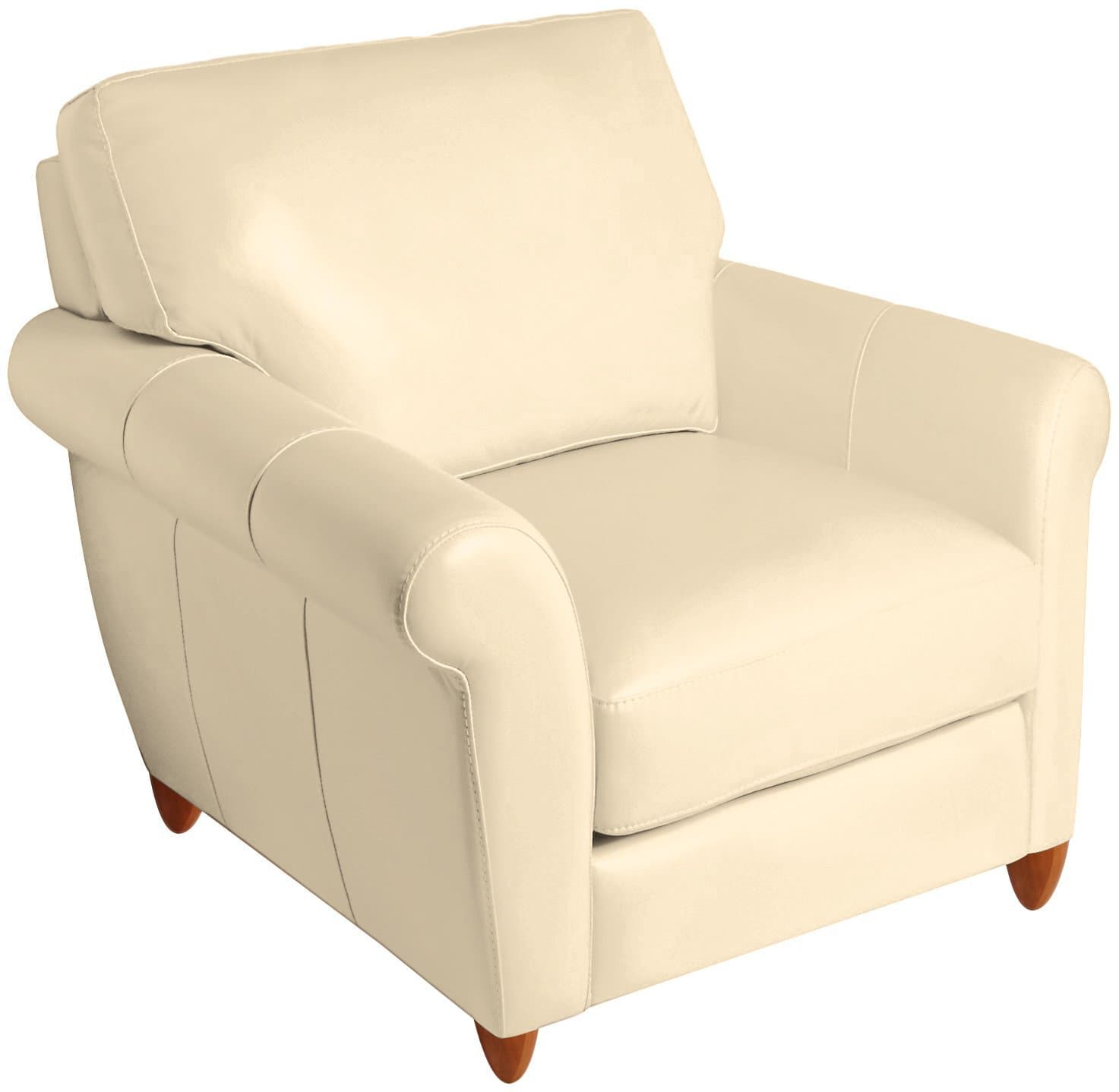 Omnia Leather Cameo Chair in Leather, Chocolate Legs, Navajo Ivory