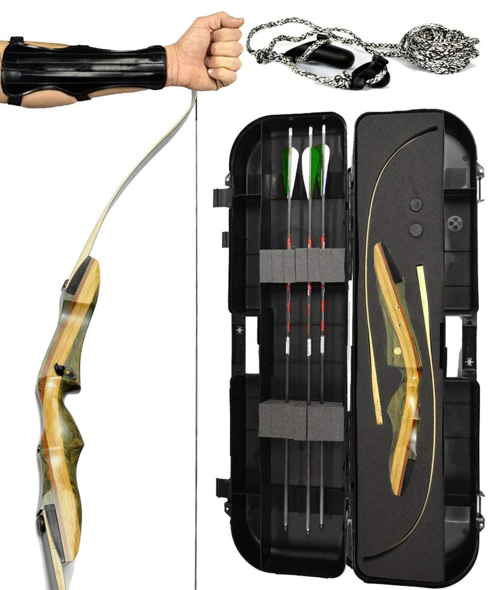 Spyder and Spyder XL Takedown Recurve Bow - Ready 2 Shoot Archery Set | Includes Bow, Premium Carbon Arrows, Recurve Bow Case, Stringer Tool, Armguard