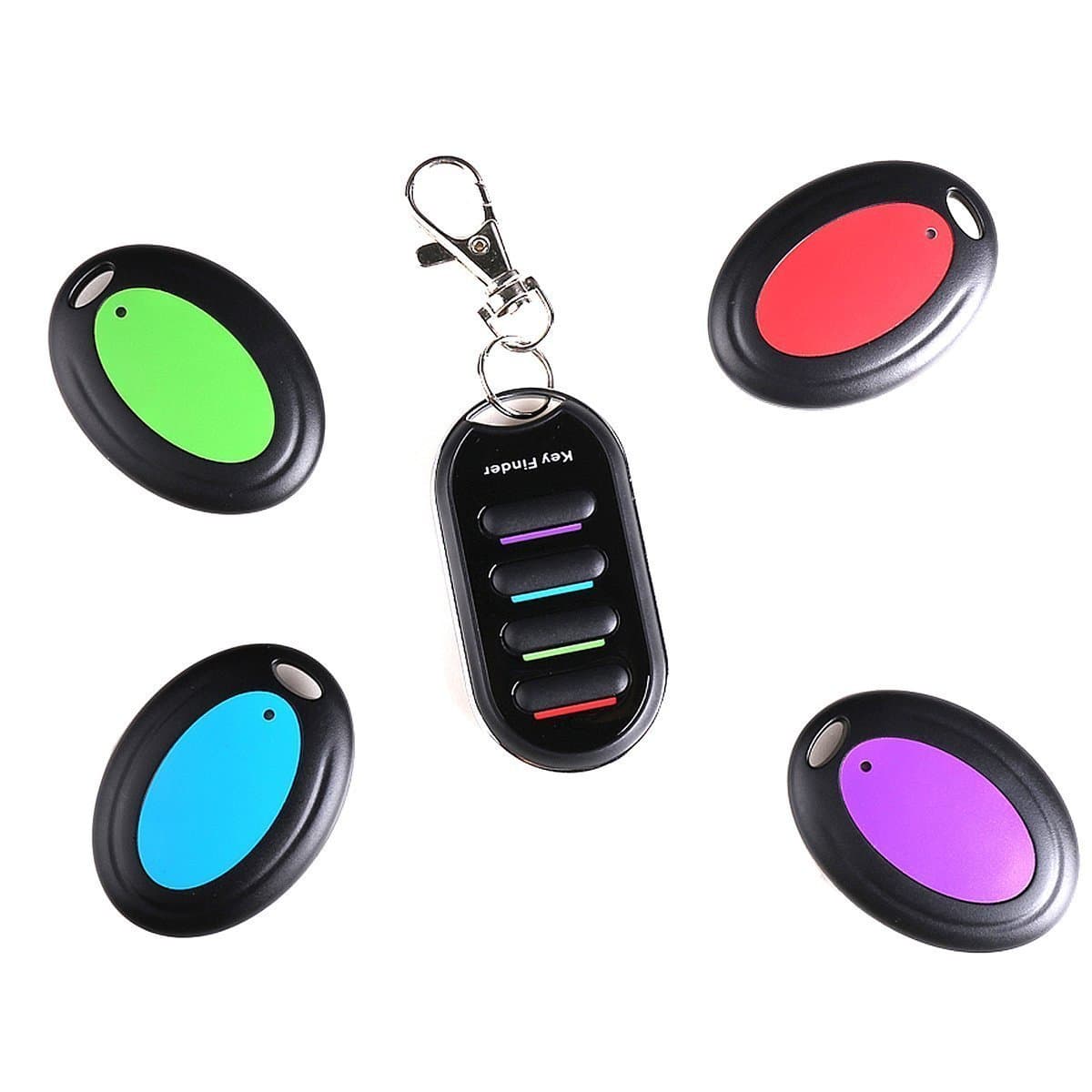 Apore Wireless RF Item Locator Key Finder for Remote Control Pet Cell Wireless RF Remote Item Wallet Locator-1 Transmitter and 4 Key Finder