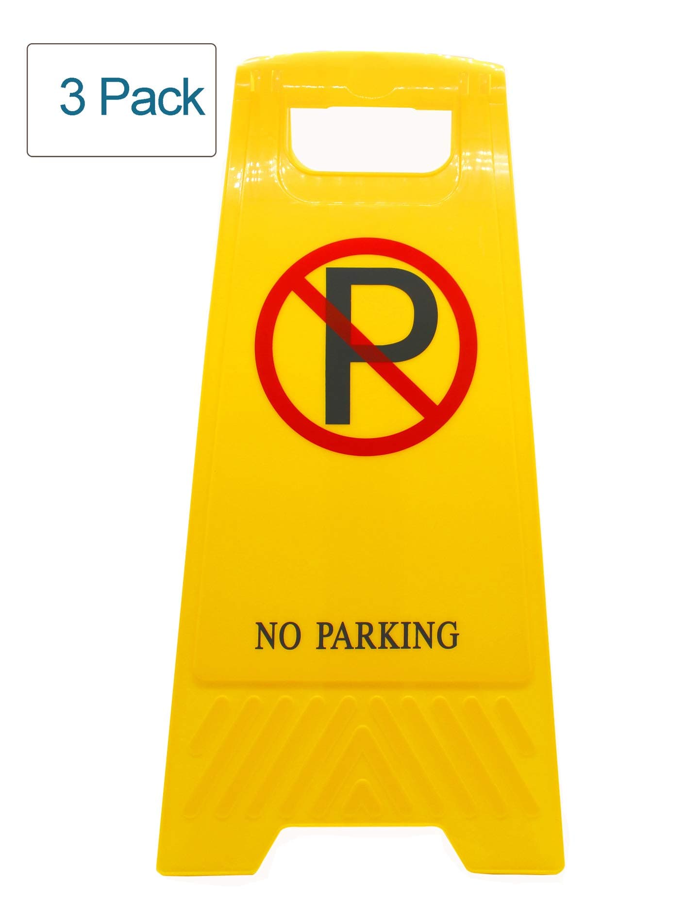 Hotelware (Pack of 3) No Parking Warning Sign Easy to Transport Caution Board Yellow