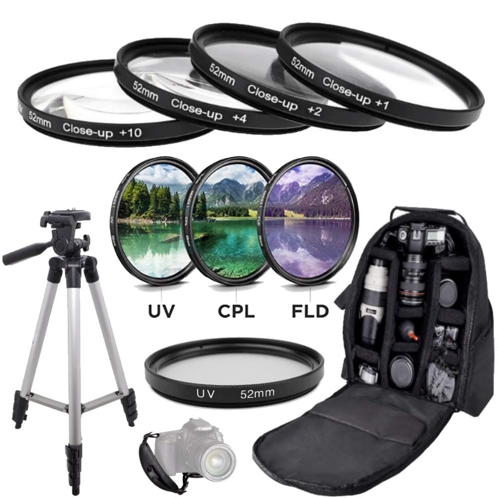 11 Piece 52mm Ultimate Accessory Package for Nikon D3100 D3200 D3300 D3400 D3500 D5100 D5200 D5300 D5500 D5600 Df DSLR Cameras Which Have Any Lens with 52mm Filter Thread