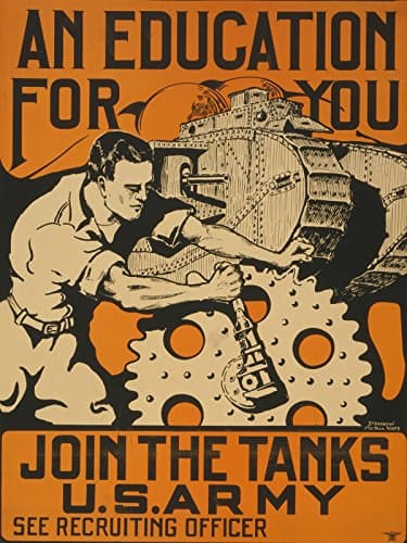 Army Recruiting Poster World War 1 Poster Tank Poster 18x24