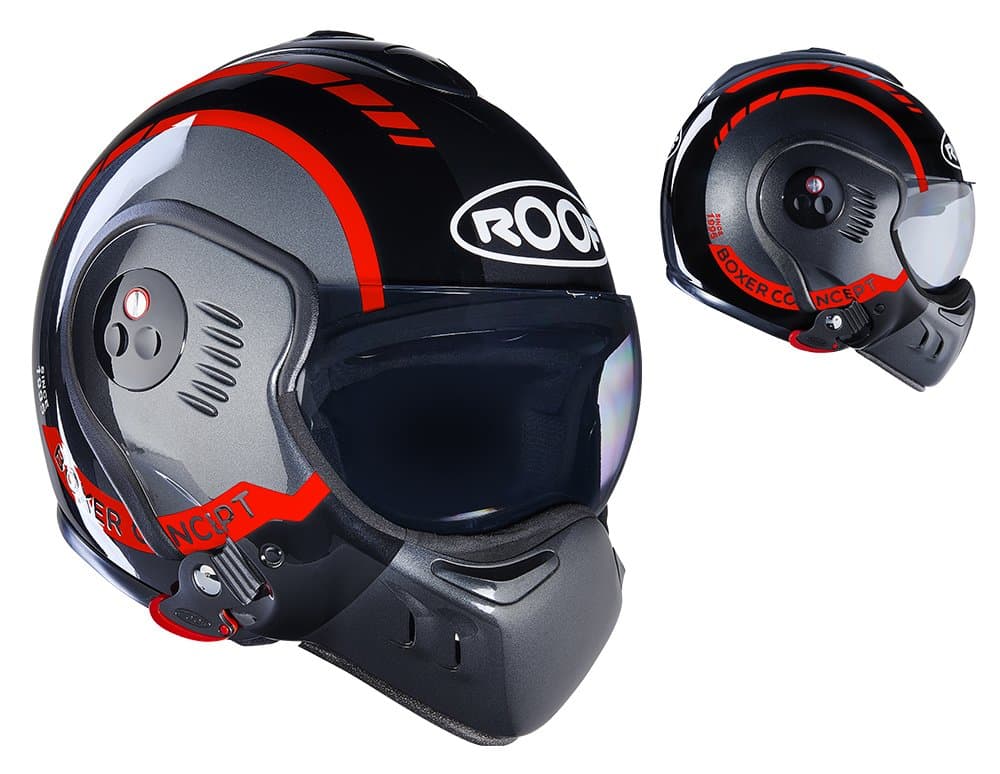 ROOF Helmet Boxer V8, LP20 Black-Red, Size XS